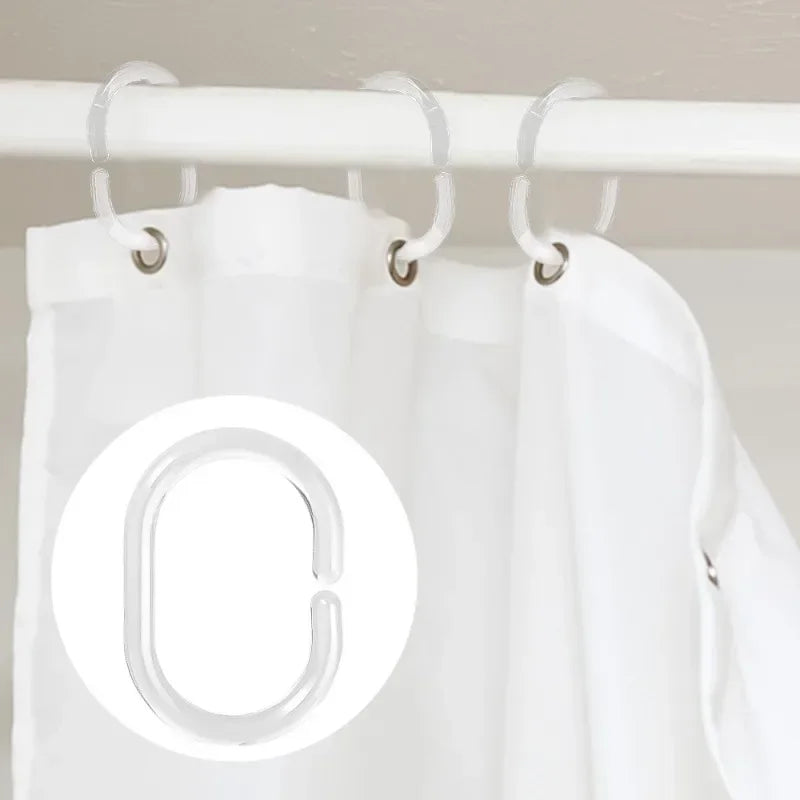anneaux rideau douche transparent adhésifs accessoires salle bains modernes plastique