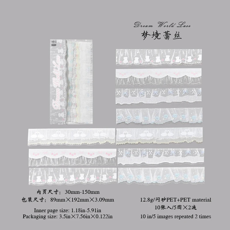 rubans décoratifs fleurs pois plaid sticker dentelle rose vert bleu blanc