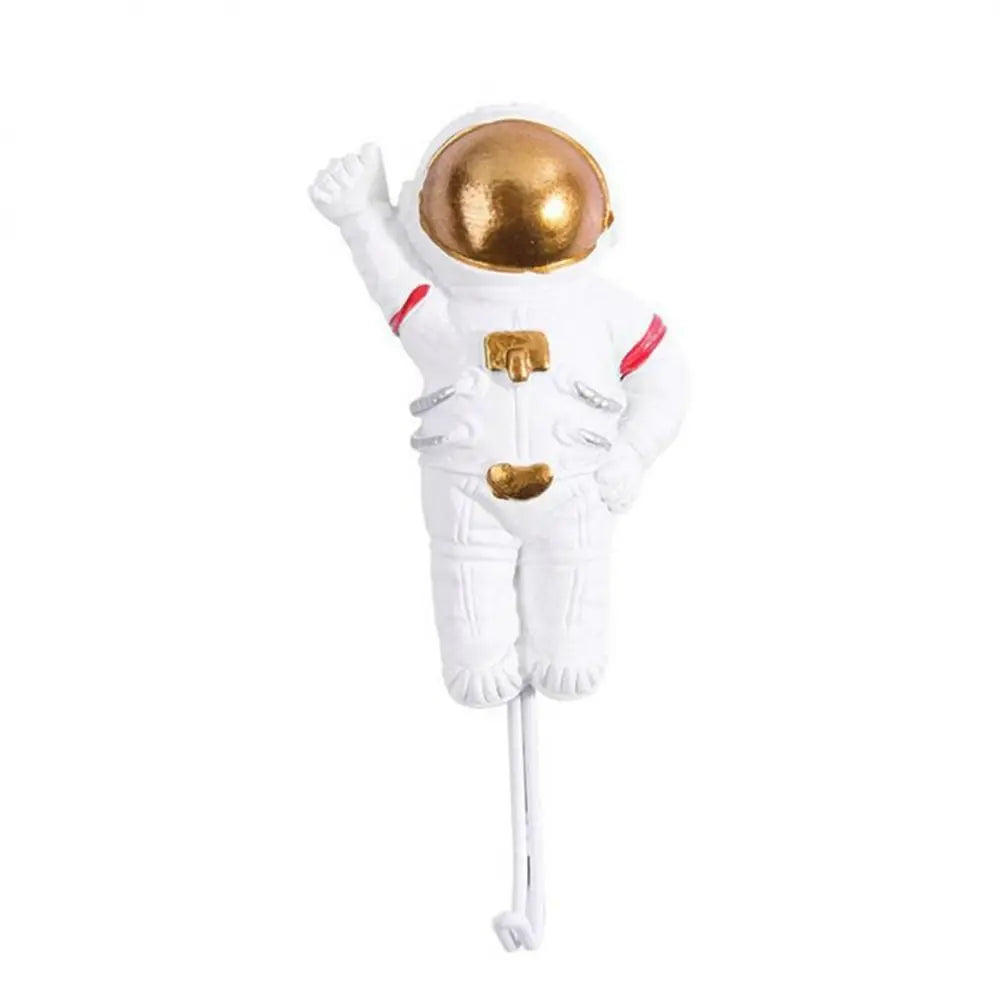 porte clés astronaute blanc or rouge crochet métallique accessoires salle bain