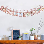 cadre photo mural moderne numéros mois bébé photos minimaliste rose doré bleu marron clair