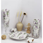 serviettes jetables lavande vintage blanc violet motifs fleurs textes provence