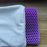 coussin blanc motif hexagonal anti apnée anti ronflement mousse tpe polyester arrondi zip opacité