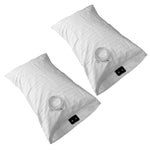 taies d'oreiller gris rayures conductrices mise terre oreillers modernes eyelets câble blanc prise terre