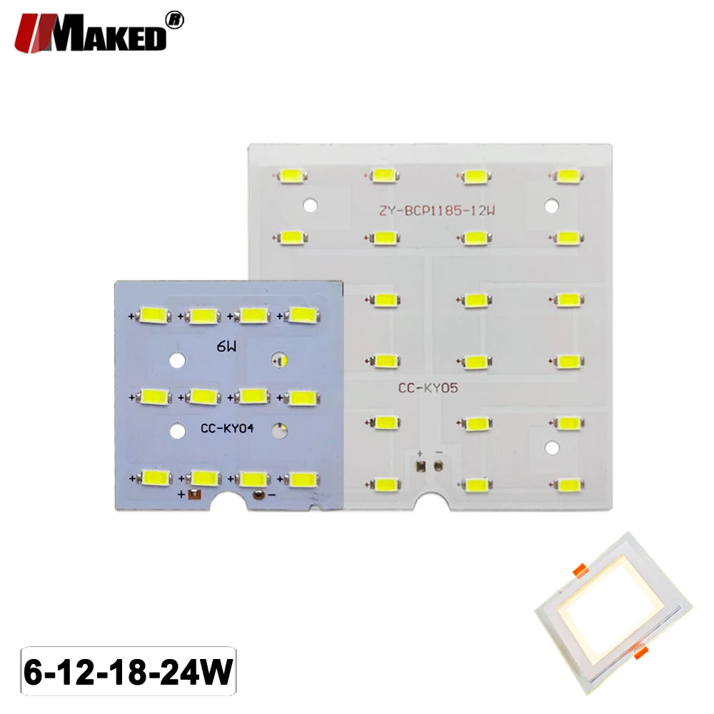 Plaque led downlight 6w 12w 18w blanc mat moderne 45x45 85x85 mm smd5730