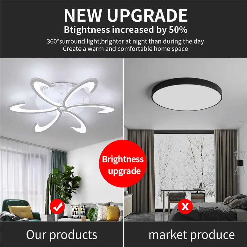 plafonnier led moderne blanc acrylique métal géométrique luminaire salon cuisine chambre contemporain