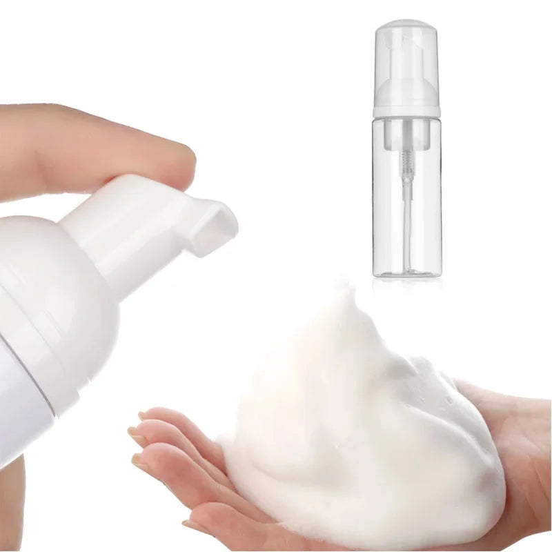 bouteilles mousse transparentes blanches pompe 30ml 50ml 60ml 100ml 150ml 200ml rechargeables cosmétiques
