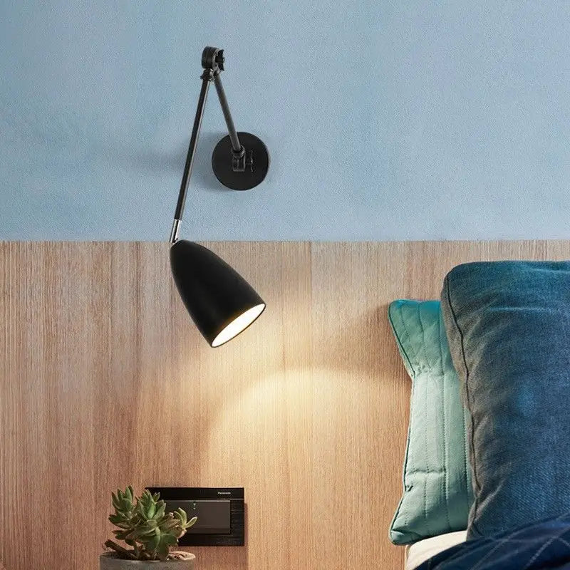 lampe murale articulée moderne argenté noir blanc réglable éclairage ambiance vis fixation chambre salon