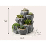 jardin moderne pot géométrique gris succulentes plusieurs compartiments plante verte minimaliste