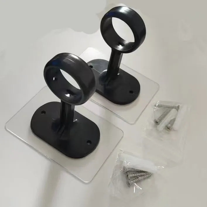 supports rideau transparents noirs vis muraux modernes utilisation multiple rond lisses