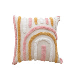 taies d'oreiller géométriques rose clair lit maison douces texturées non toxiques respectueux environnement adhésives