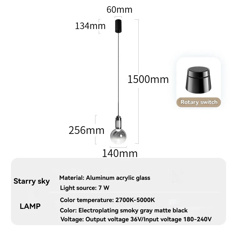 lampe suspendue moderne industrielle verre transparent noir doré maille dorée 2700k 5700k