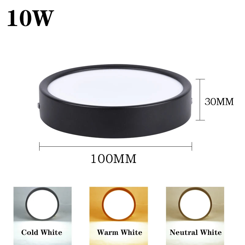 lampe led noir moderne adhésif 10w 15w 25w chambre cuisine surface toucher led aluminium