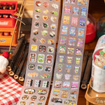 stickers multicolores transparents moderne mignon animaux nourriture brillants scrapbooking diy journal album bricolage