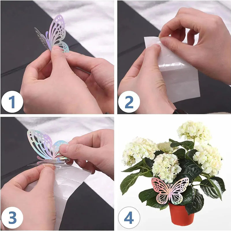 papillons décoratifs multicolores ornements floraux adhésifs diy gâteaux cupcakes boîtes cadeaux chambre coucher