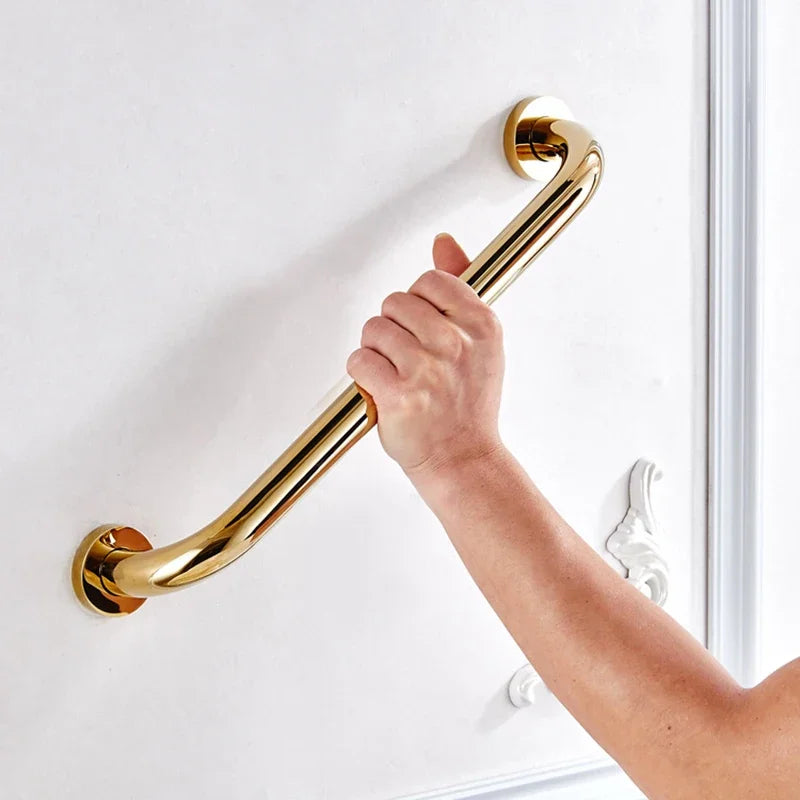 poignée porte dorée moderne 30cm fixations inoxydable sécurité chambre salle bain