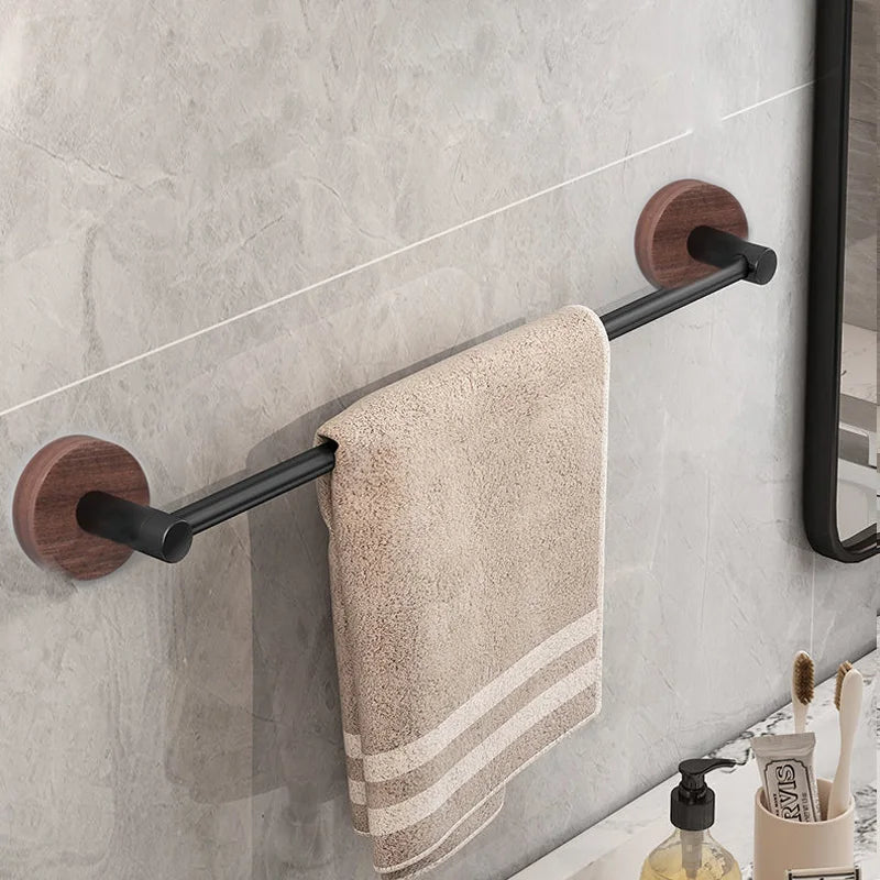 porte serviettes mural moderne noir texture métallique lisse fixé serviette savon brosse tasse