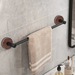 porte serviettes mural moderne noir texture métallique lisse fixé serviette savon brosse tasse