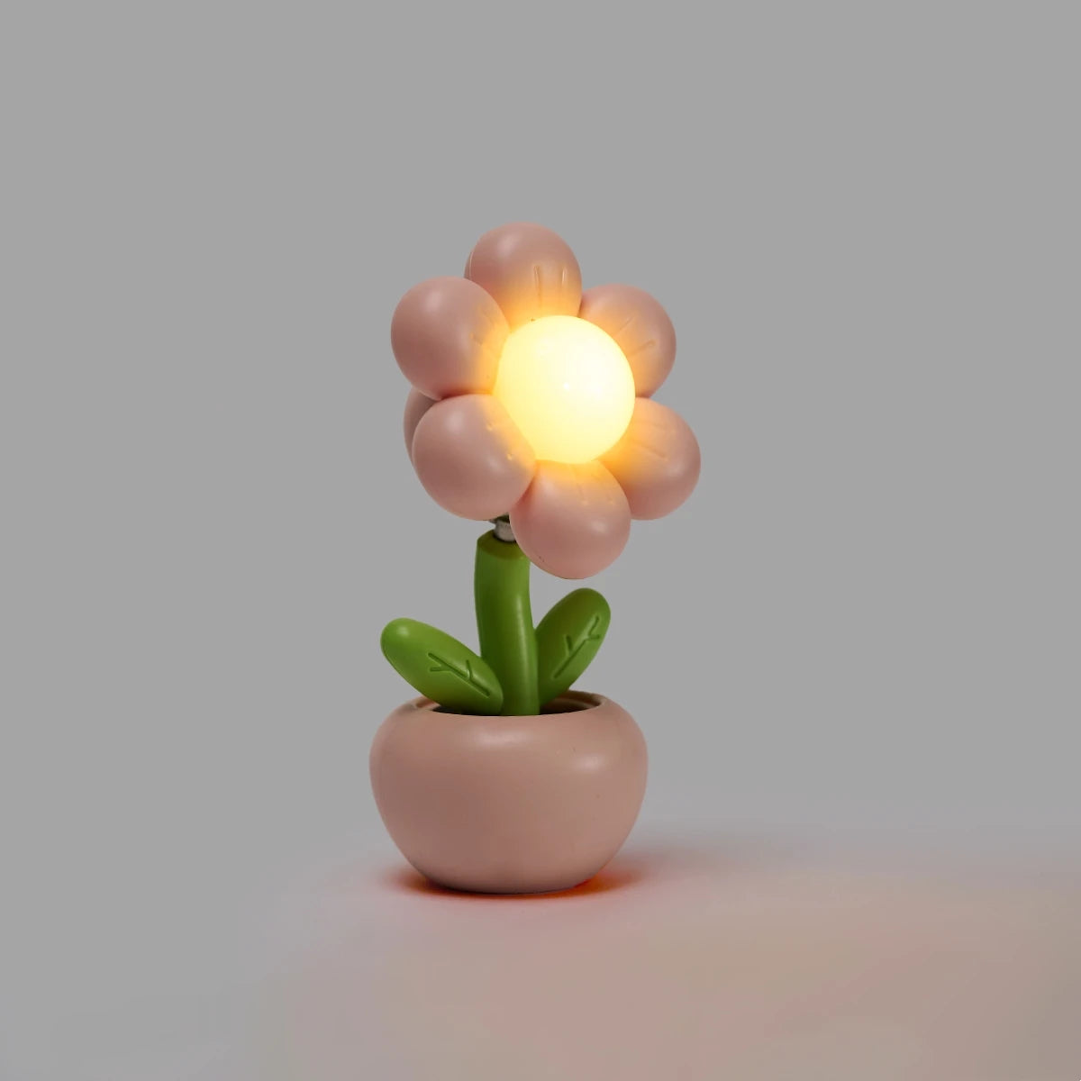 lampe décorative fleur rose verte moderne veilleuse led pot feuilles bouton lumineux minimaliste chambre