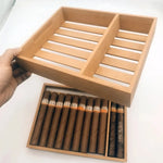 palette cigares bois naturel clair texture bois classique organisation rangement humidificateur bâches cèdre espagnol