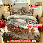 ensemble literie noël père noël blanc rouge vert taies d'oreiller couverture polyester single double