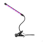 lampe led plante noire controle luminosite bouton alimentation bras flexibles clips moderne