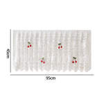 rideau dentelle motif floral cerises blanc rouge vert translucide japonais coréen enfantin chambre porte
