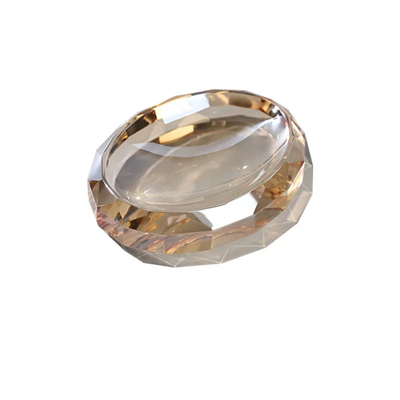 support savon moderne élégant transparent facettes géométriques contemporain or noir