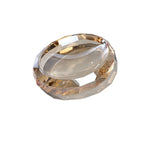 support savon moderne élégant transparent facettes géométriques contemporain or noir