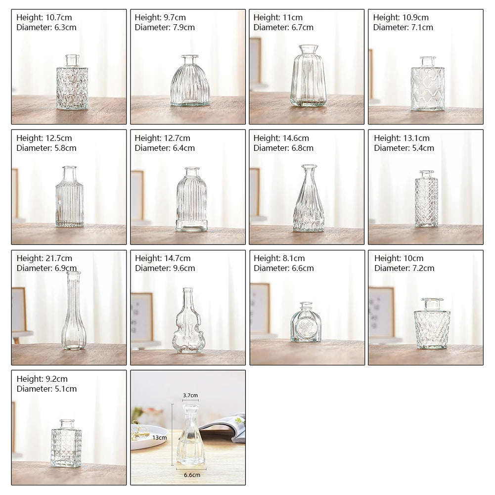 vases transparent modernes classiques motifs géométriques ridés décoration fleurs