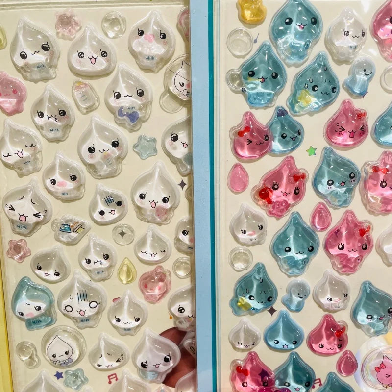 autocollants 3d animaux dessins animés chat lapin panda fruits scrapbooking coque téléphone mignon