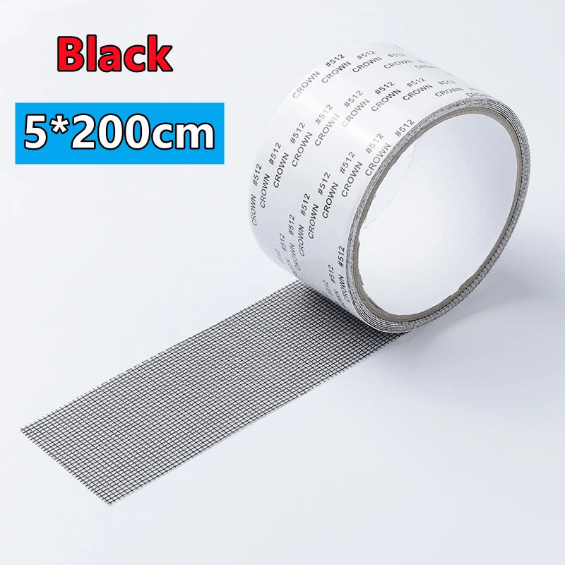 filet anti insectes adhésif gris maille fine réparation fenêtre porte pratique 5x200cm