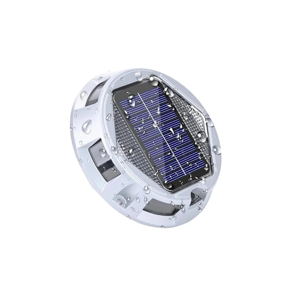 lumière solaire argentée ip68 led rechargeable extérieure moderne bouton tactile rond autonomes jardin