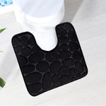 tapis toilette moderne beige noir gris clair texture galets vinyle fixation invisible