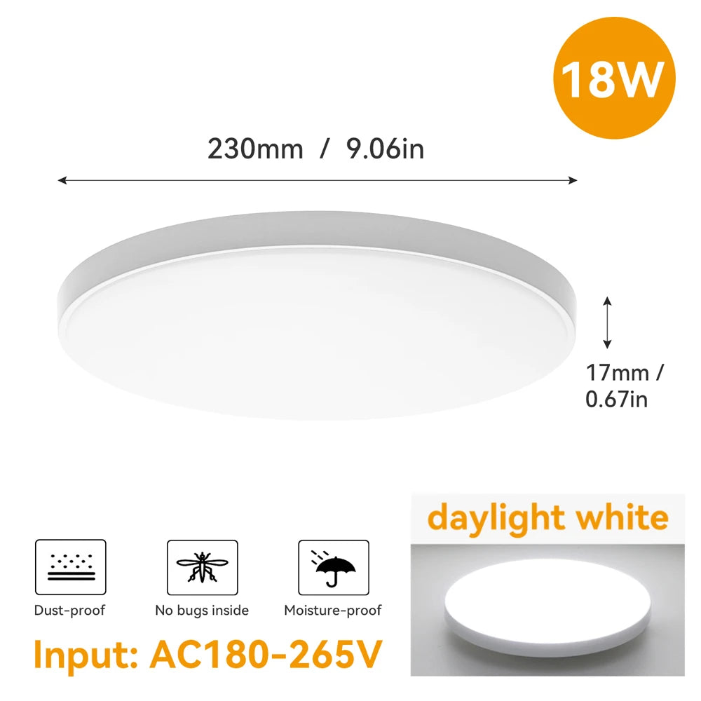 lampe led moderne blanc 220v acrylique abs surface cuisine salon chambre