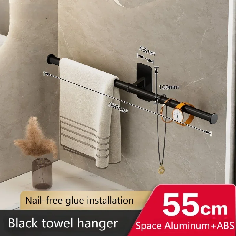 support mural serviettes plaque adhésive moderne noir lisse respectueux environnement chambre