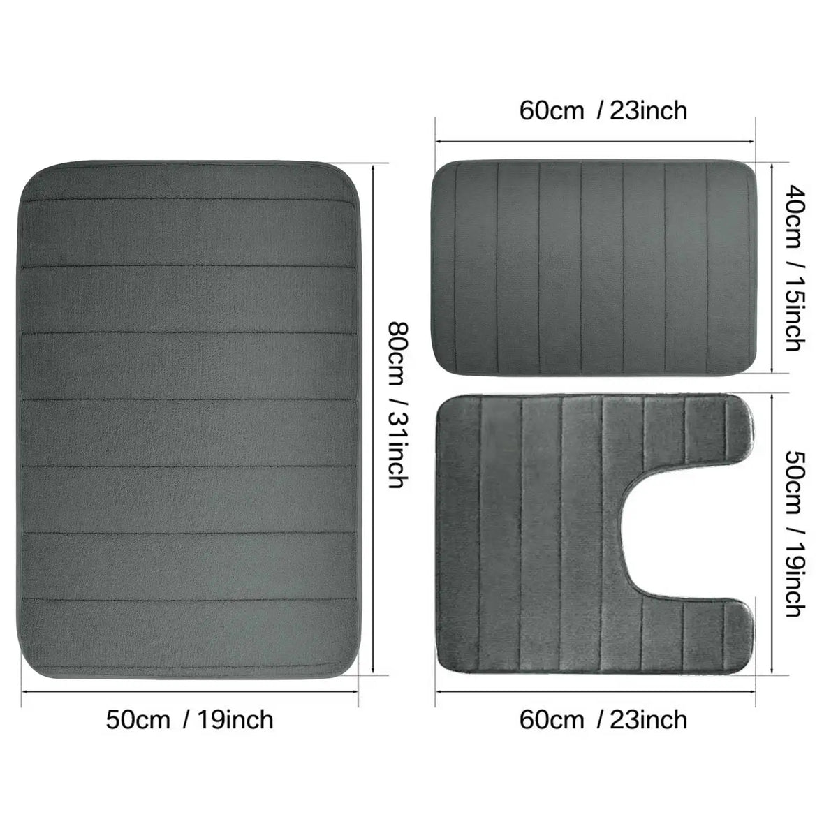 ensemble tapis bain chenille doux absorbant secage rapide motif rayures salle bain