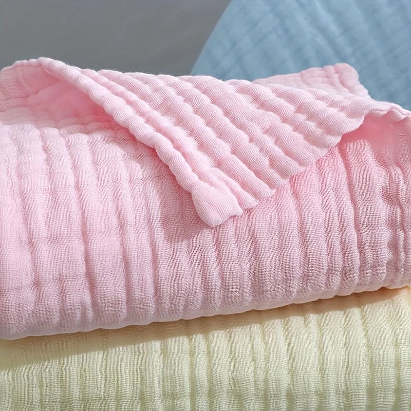 couverture bébé gaze plissée vert pastel douce 12 mois blanc bleu clair