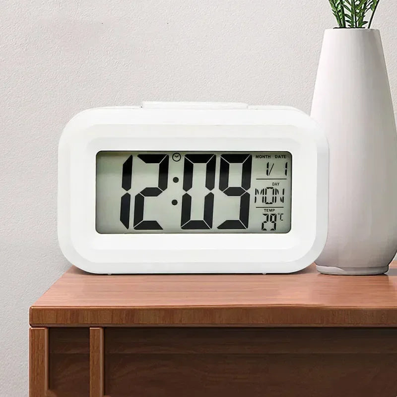 horloge numérique moderne rétroéclairée led quartz blanc noir vert rose bleu lcd