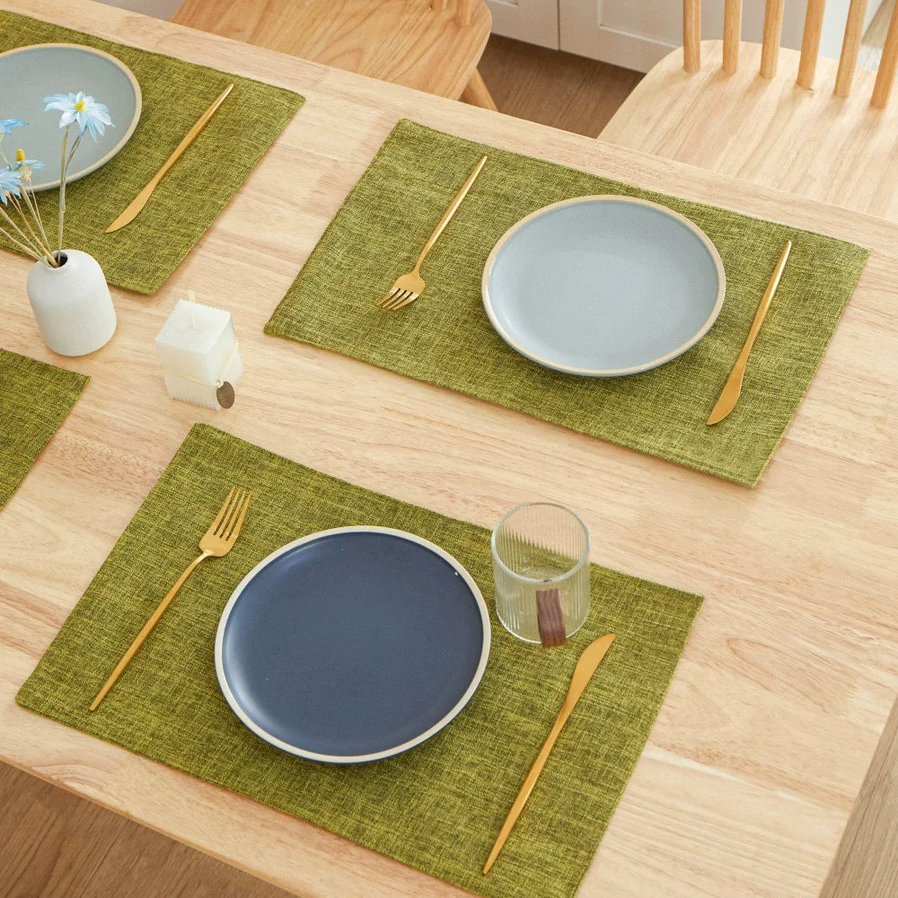serviettes table lin classiques opaques beige gris noir vert rose bleu respectueuses l'environnement