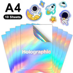 papier autocollant transparent imprimable vinyle a4 toutes imprimantes jet d'encre holographique multicolore moderne