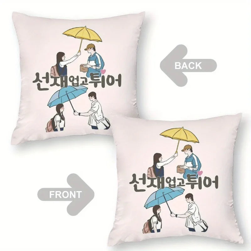 coussin peluche coréen parapluie dessin animé rose clair 45x45cm lit voiture décoration chambre