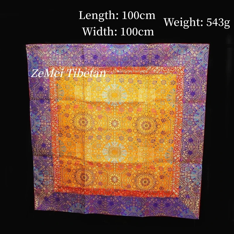 écharpe ethnique motifs floraux couleurs vives texture satinée traditionnelle 100x100cm