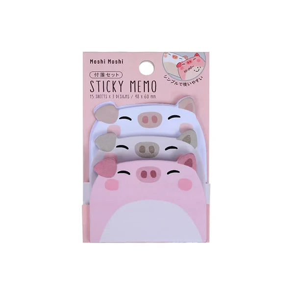 post it autocollants animaux mignons kawaii 45 feuilles rose gris beige bleu clair