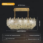 lustre cristal transparent doré feuilles pendeloques classique chambre salon