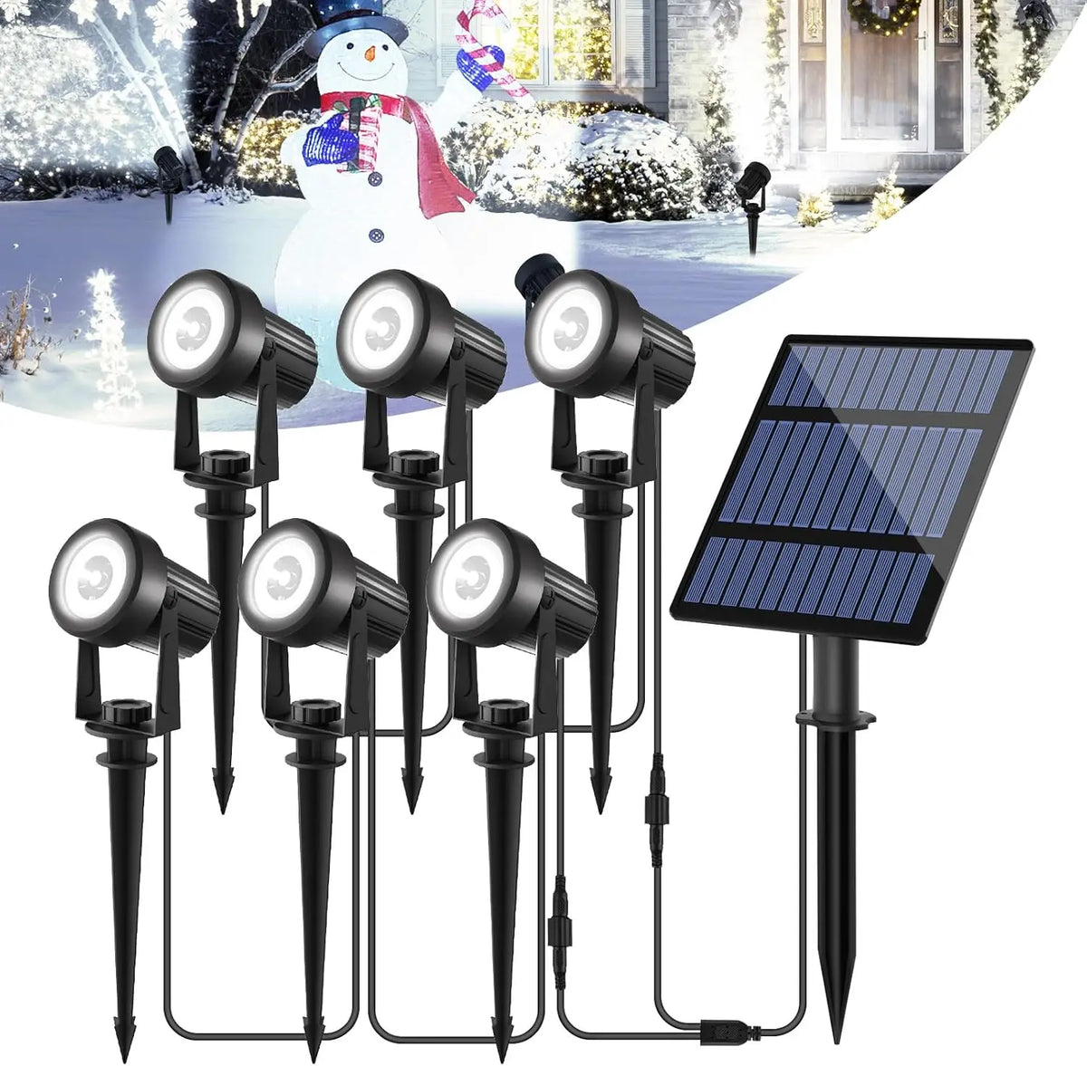 projecteur solaire led ip65 moderne noir ensembles panneau batterie cableextérieur jardin