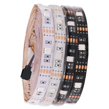 ruban led rgb flexible étanche 5v smd adhésif décoration maison intérieur moderne blanc