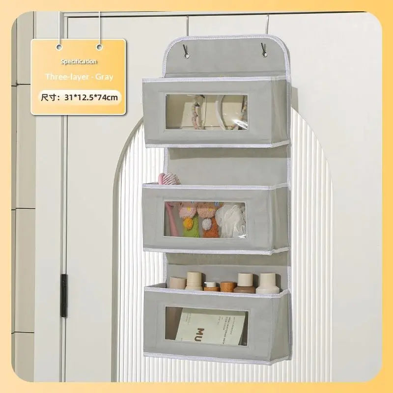 sac suspendre moderne gris beige poches fenêtres transparentes organisation chambre bain