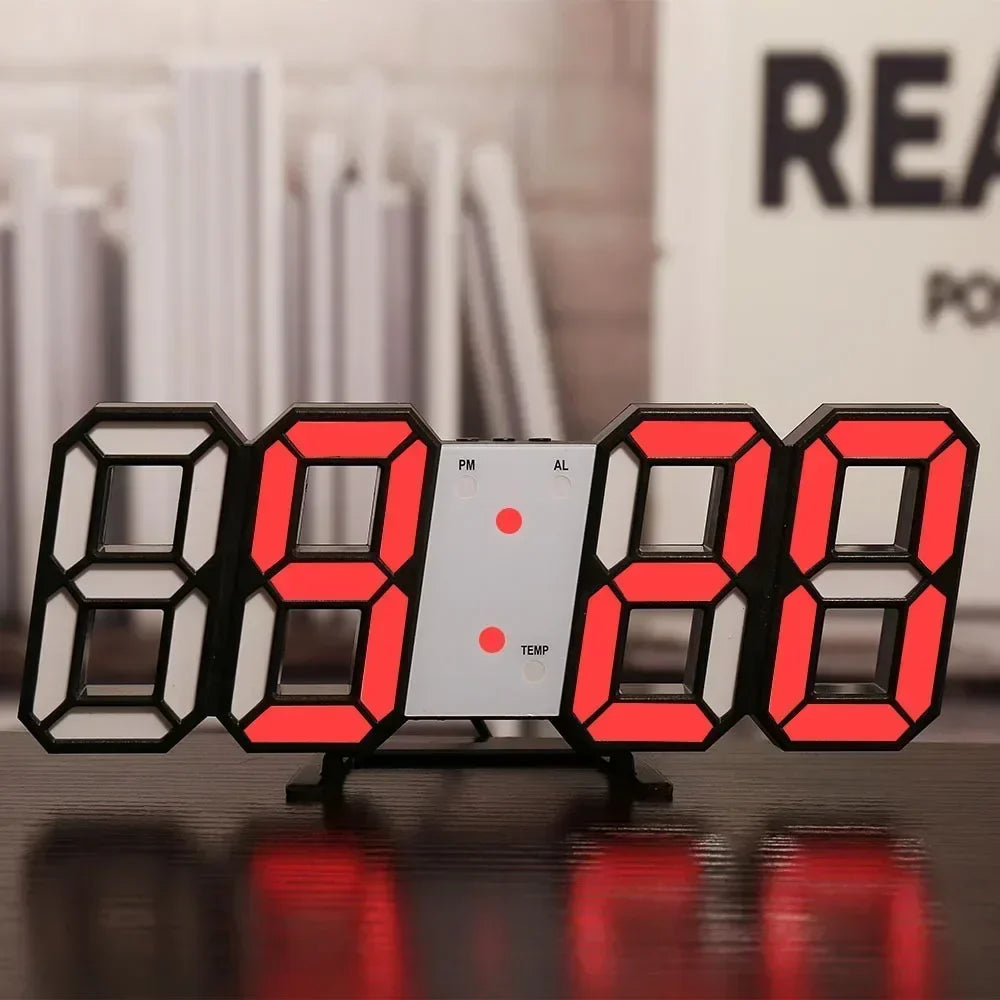 horloge numérique LED pliable horloge murale moderne minimaliste affichage numérique décoration chambre coucher
