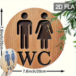 décoration murale panneau wc bois naturel silhouette humaine 2d flat 20x20cm