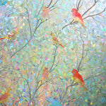 film décoratif adhésif multicolore oiseaux branches transparent moderne
